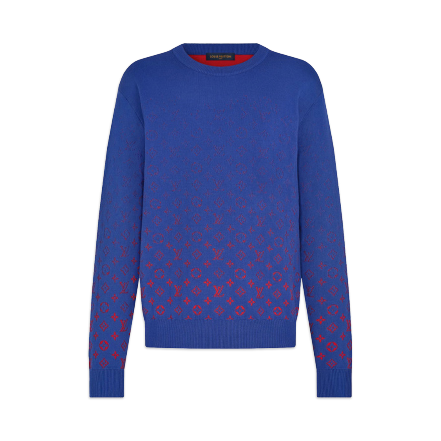 Louis Vuitton Blue & Red Gradient Monogram Sweater - Authentic