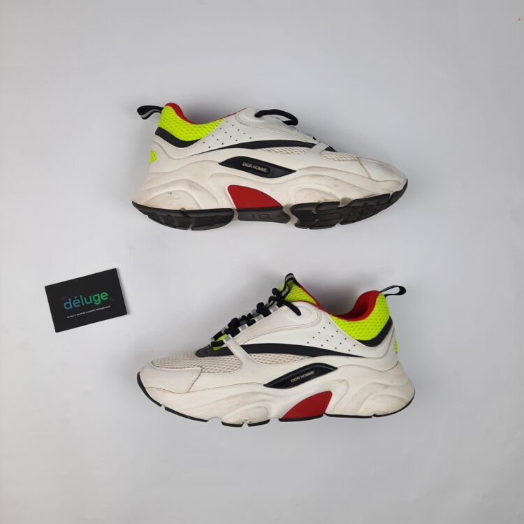 Dior B22 Trainers, White Yellow Red