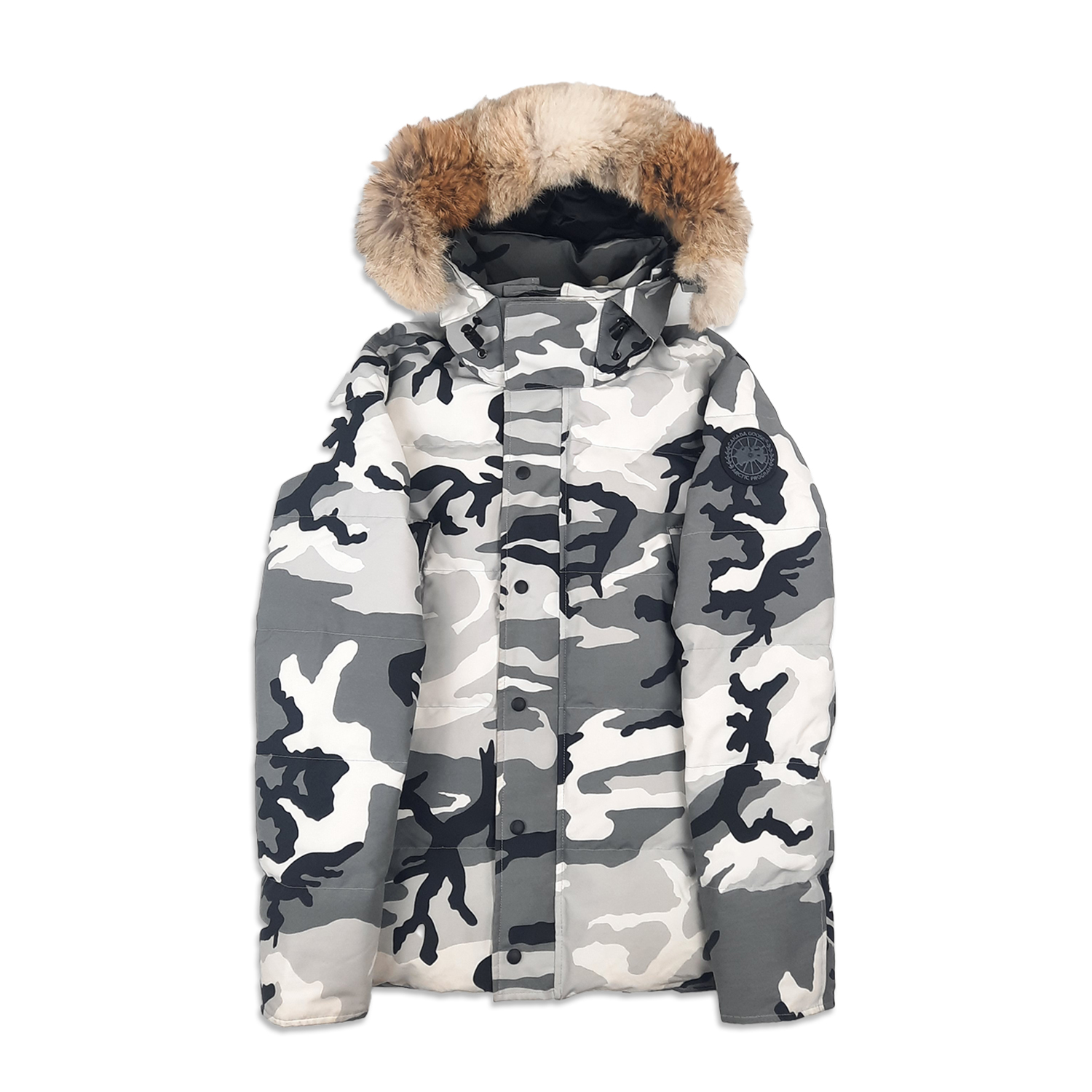 Canada goose wyndham parka 2025 black label grey camo