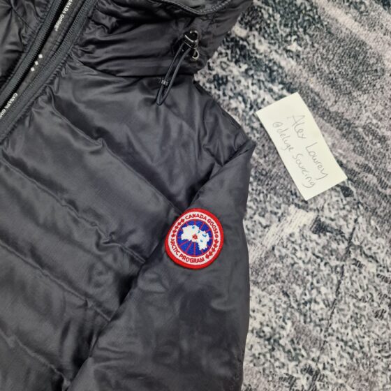 canada goose camp hooded down jacket, black, side