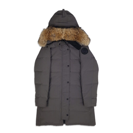 canada goose shelburne parka black label coastal grey